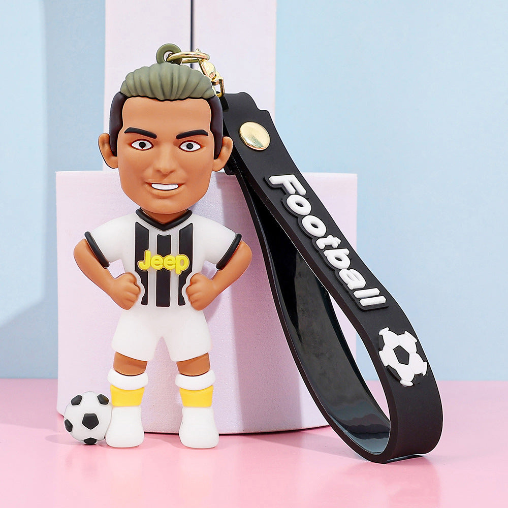 Football star character keychain Messi Ronaldo fan gift