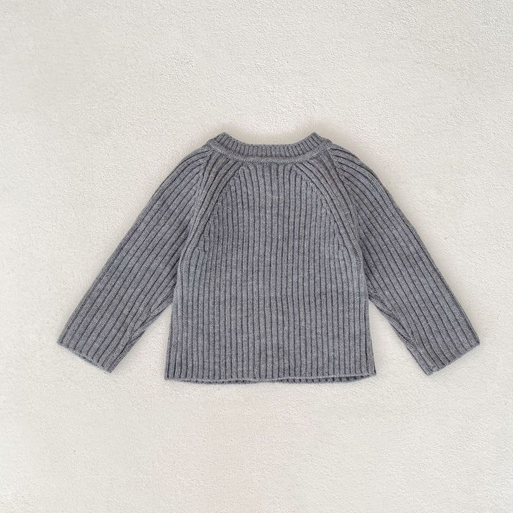 Baby solid color knitted thickened cardigan