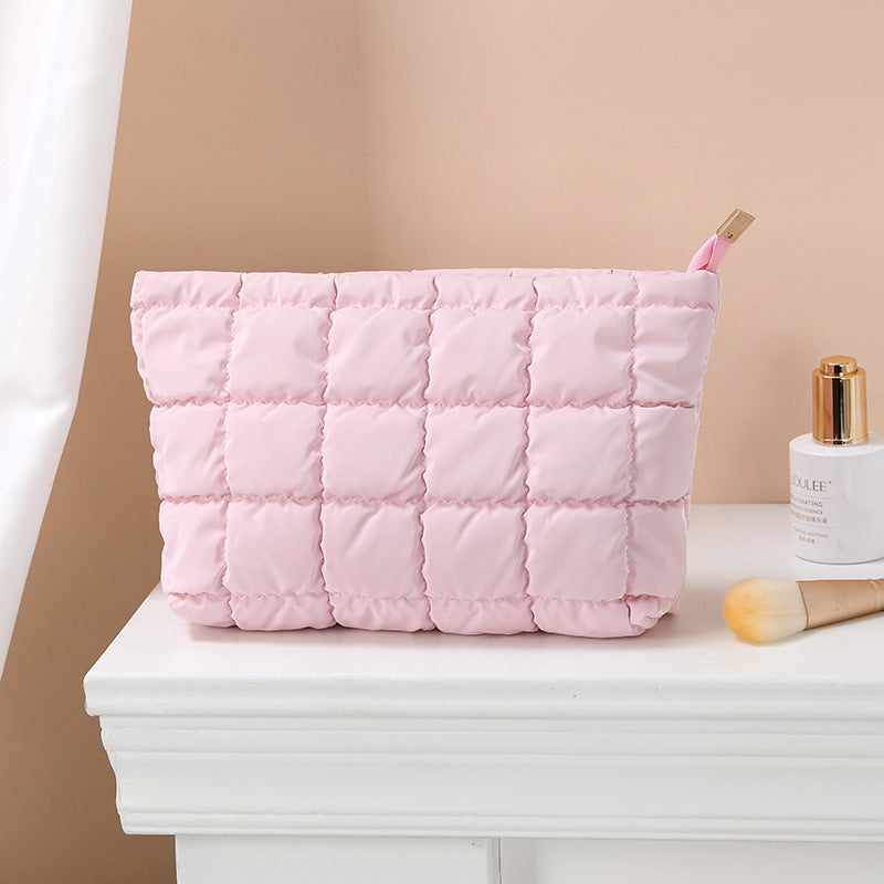 Puffer cosmetic bag small toiletry zipper bag