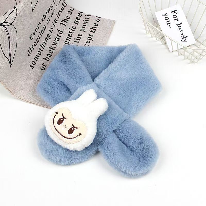 Cute monster plush furry scarf for kids