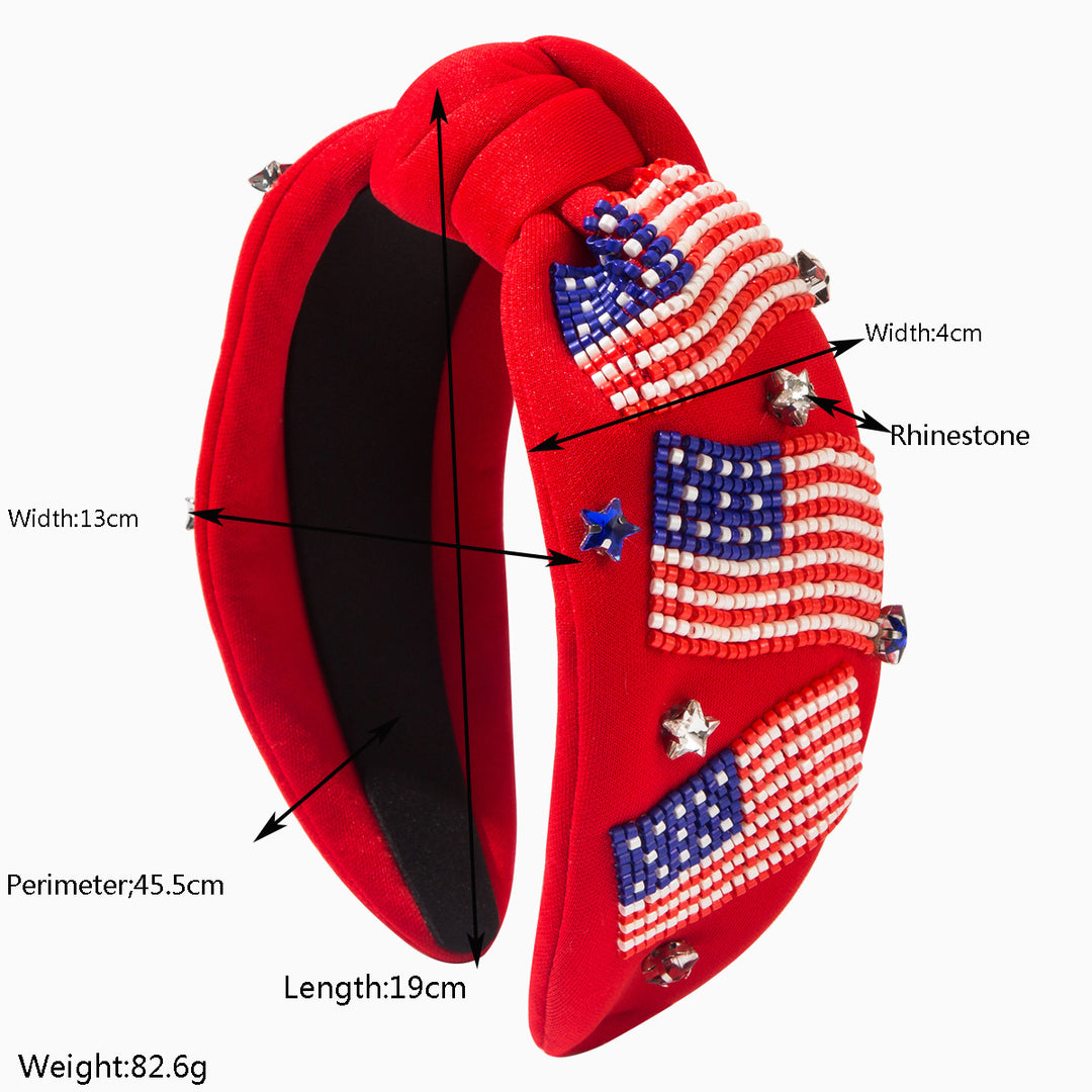 American flag beads diamond Headband for 4th of July