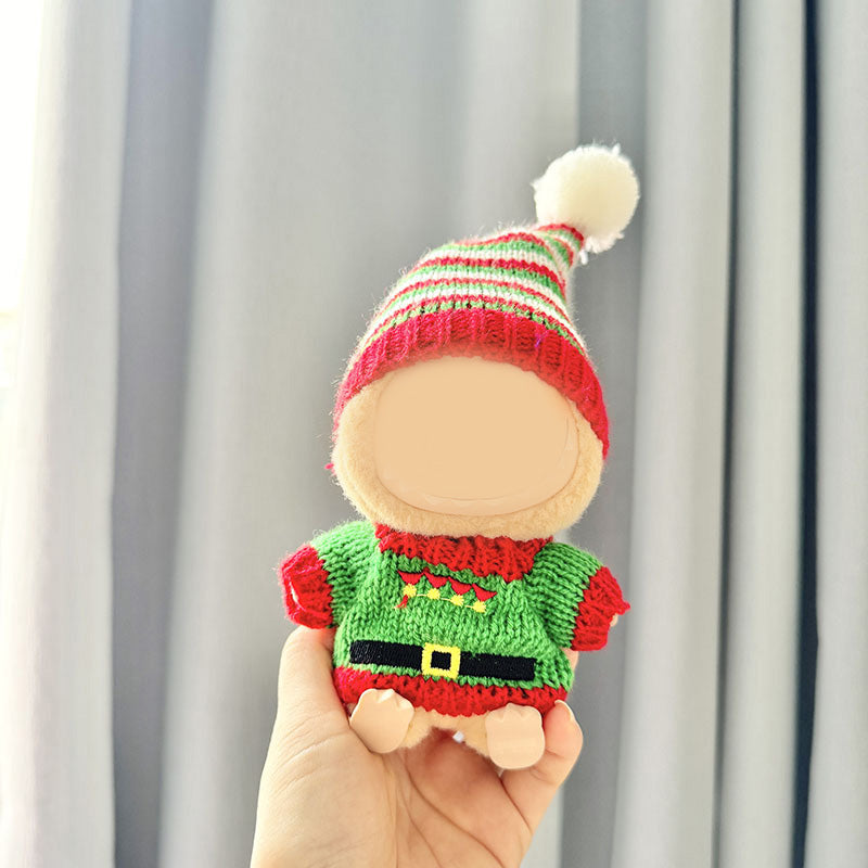 Handmade crochet Labubu Christmas Santa Elf clothes