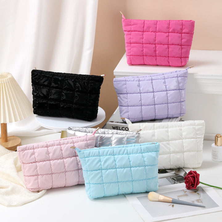 Puffer cosmetic bag small toiletry zipper bag