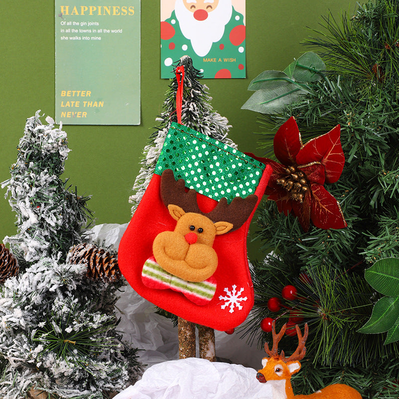Christmas socks decoration small Christmas Santa Claus gift bag