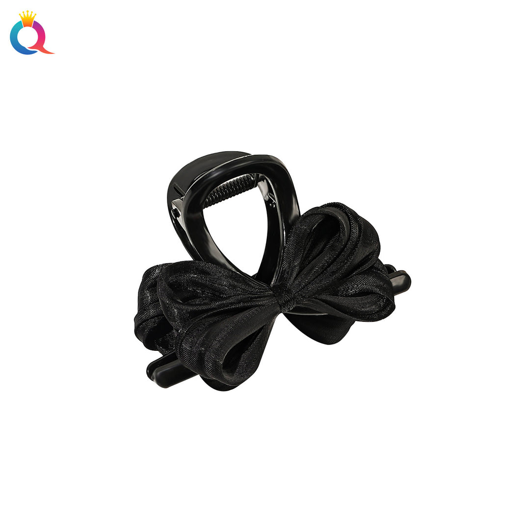 Ribbon Bow back head hair shark clip for women