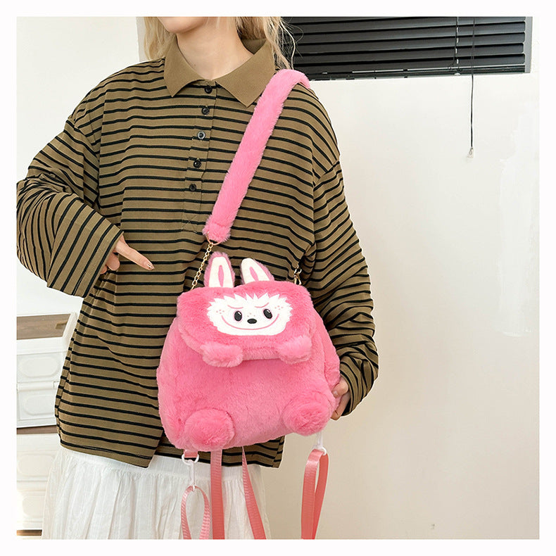 Labubu plush bag large capacity outing shoulder bag backpack
