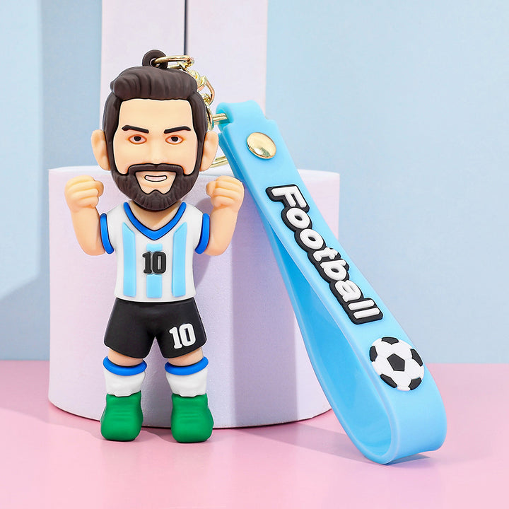 Football star character keychain Messi Ronaldo fan gift