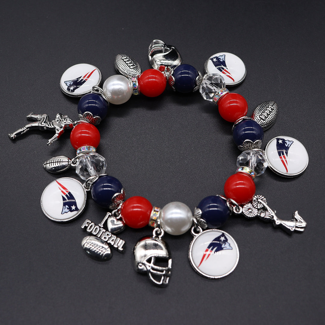 Football Game Day Alloy pendant beaded bracelets