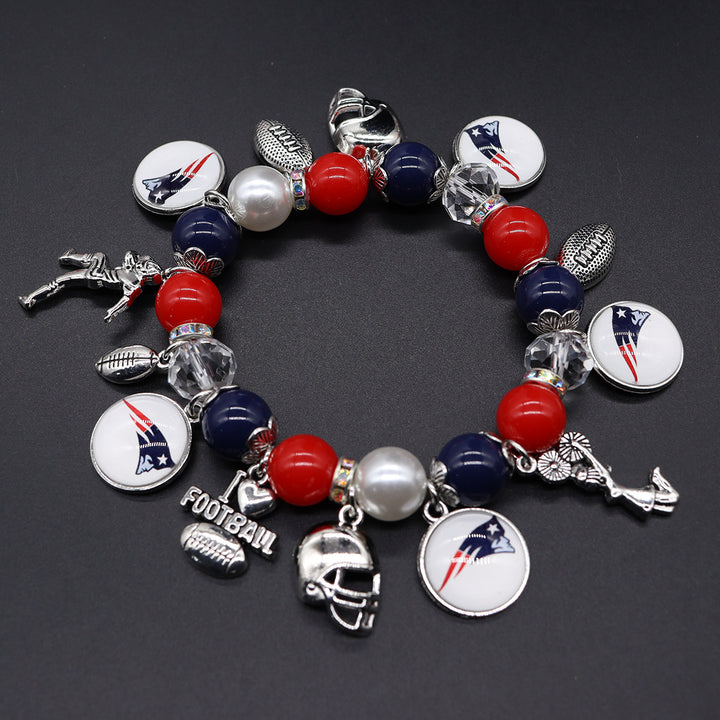 Football Game Day Alloy pendant beaded bracelets