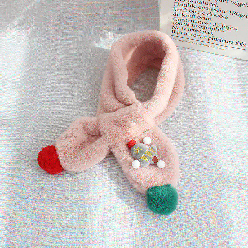 Christmas plush warm scarf for kids xmas gifts