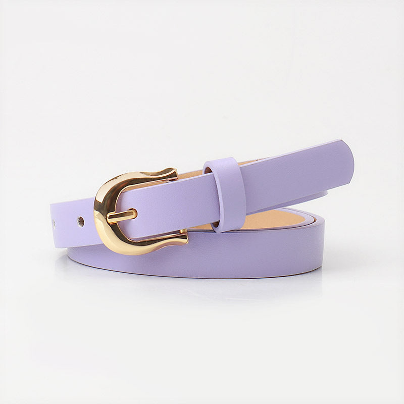 Women's candy color pin buckle belt