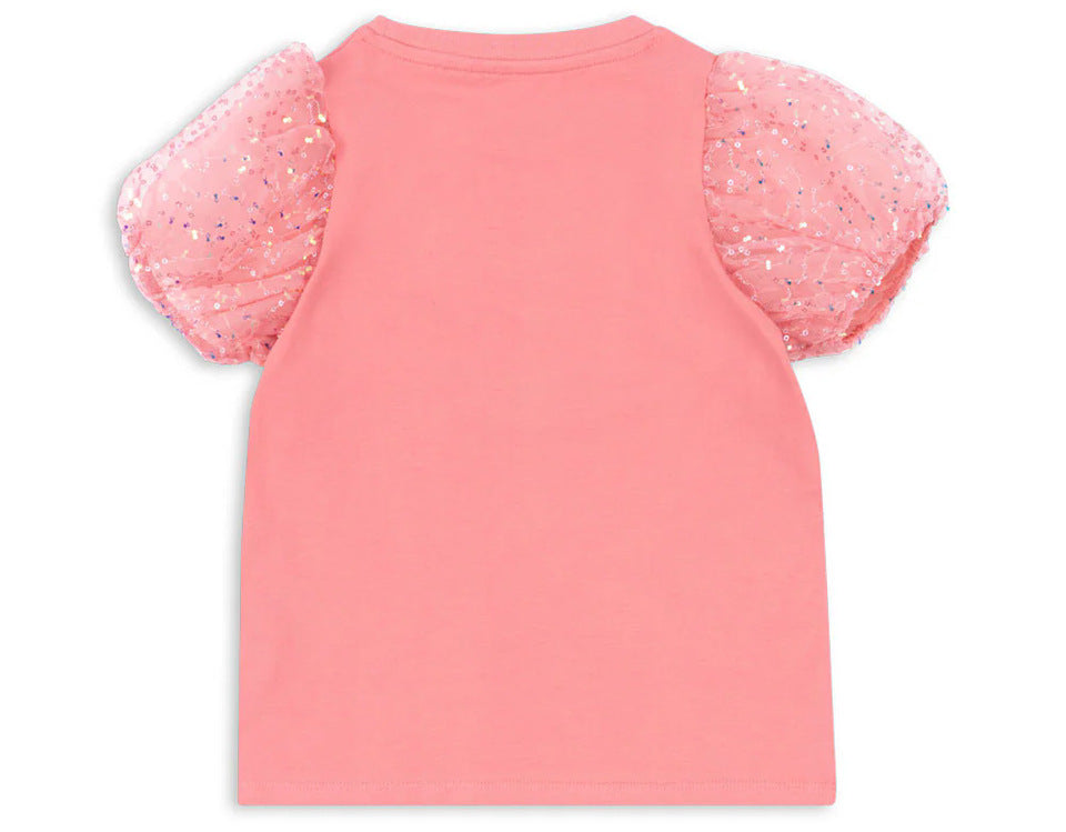 BALLERINA TEE-pink sequin bow glitter tee for girls-preorder