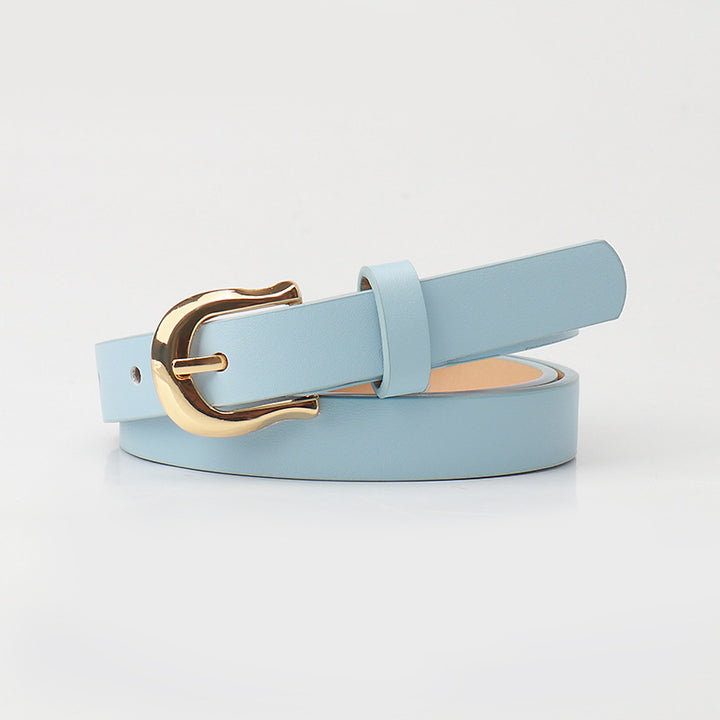 Women's candy color pin buckle belt