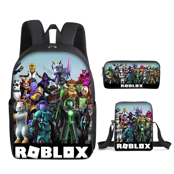 Roblox theme schoolbag students backpack 3pcs set