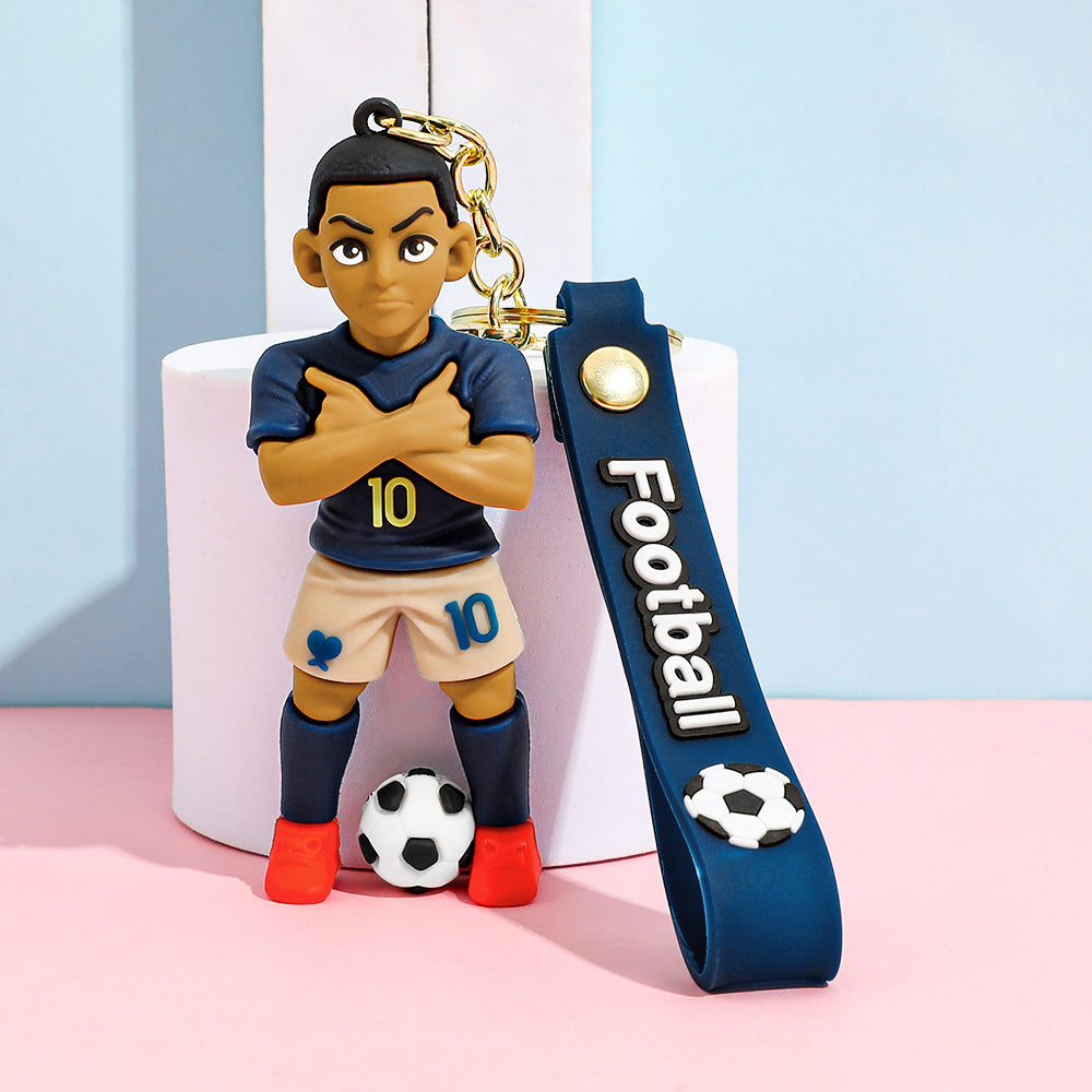 Football star character keychain Messi Ronaldo fan gift