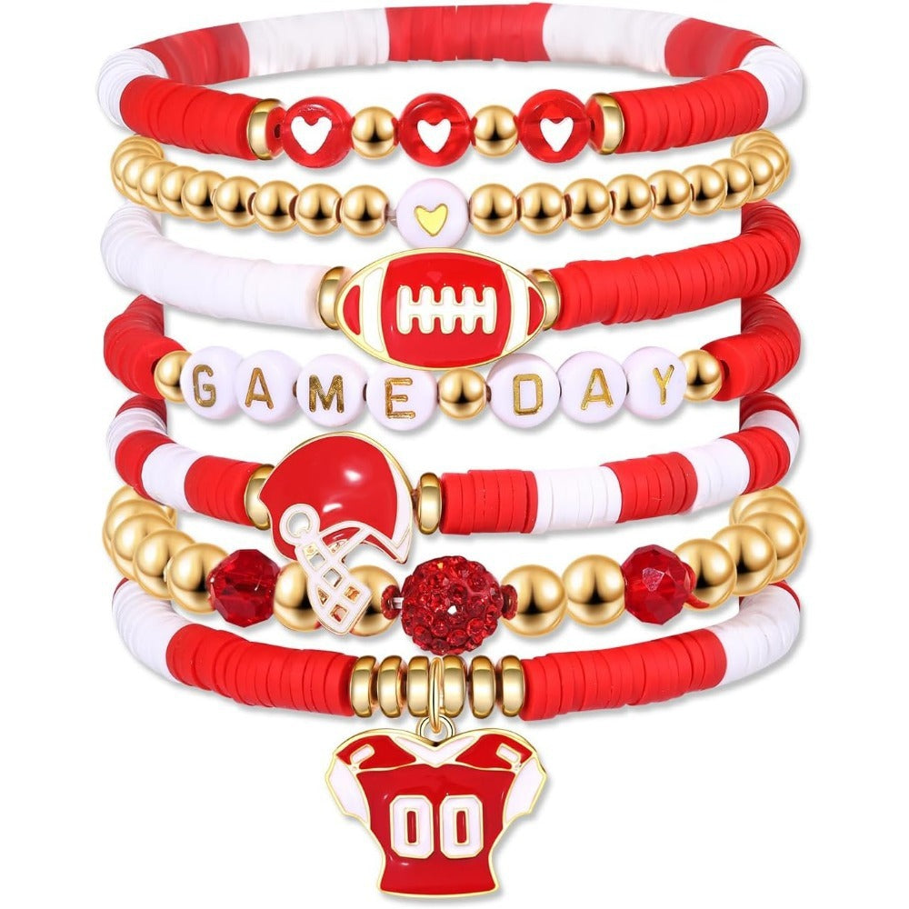 Football Game Day multi-layer beaded bracelets