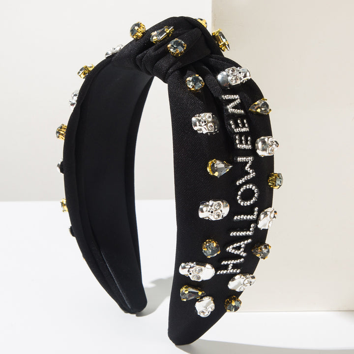 HALLOWEEN diamond-studded skull headband
