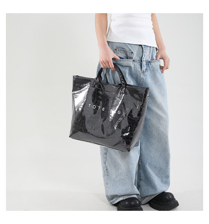 Large capacity simple trendy tote bag for women