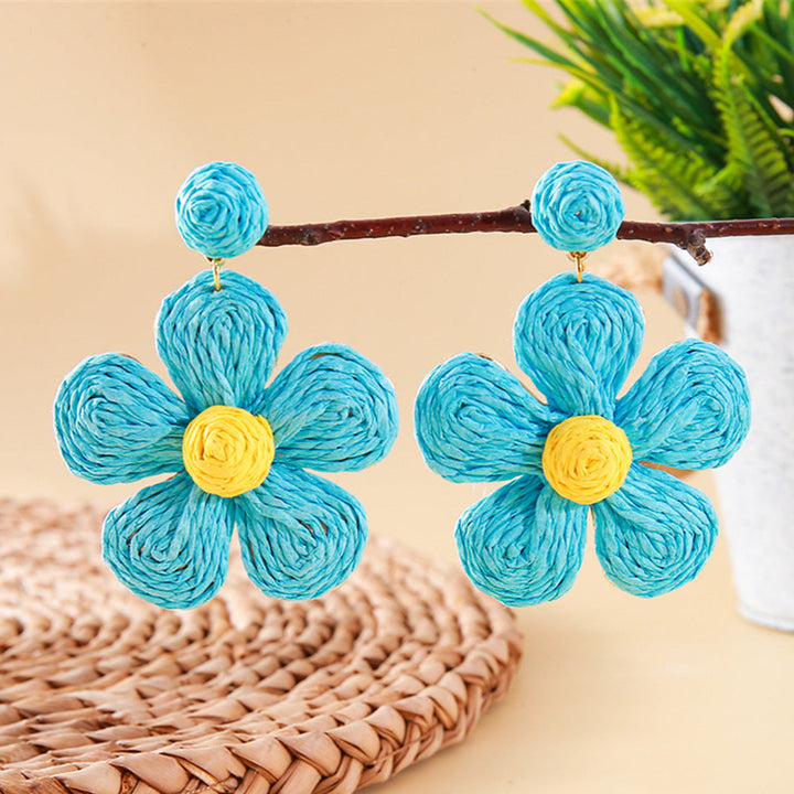 Boho Hand-woven Flower Earrings for Women