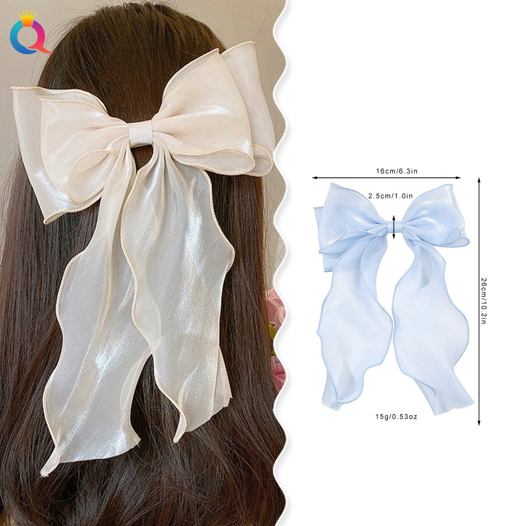 Pearlescent Mesh Hairbow Fairy Ribbon Bow Hair clip