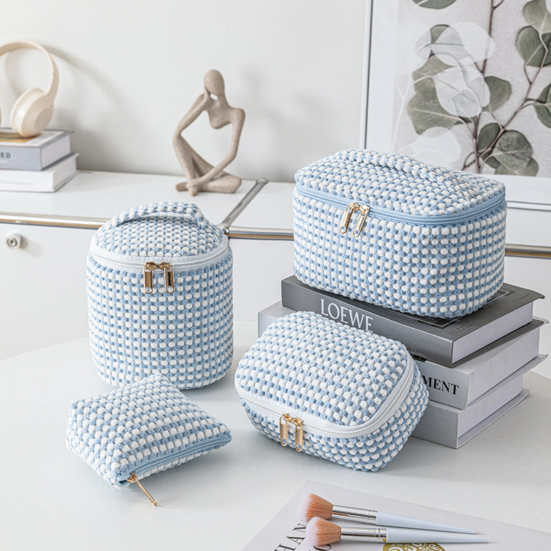 Corduroy cosmetic bag travel portable bag-4pcs set