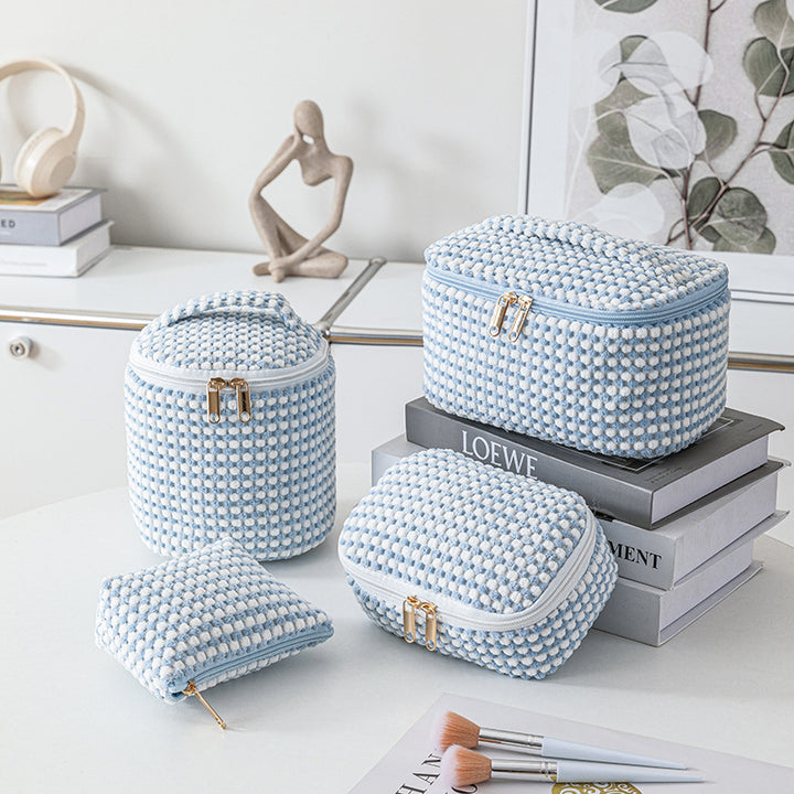 Corduroy cosmetic bag travel portable bag-4pcs set