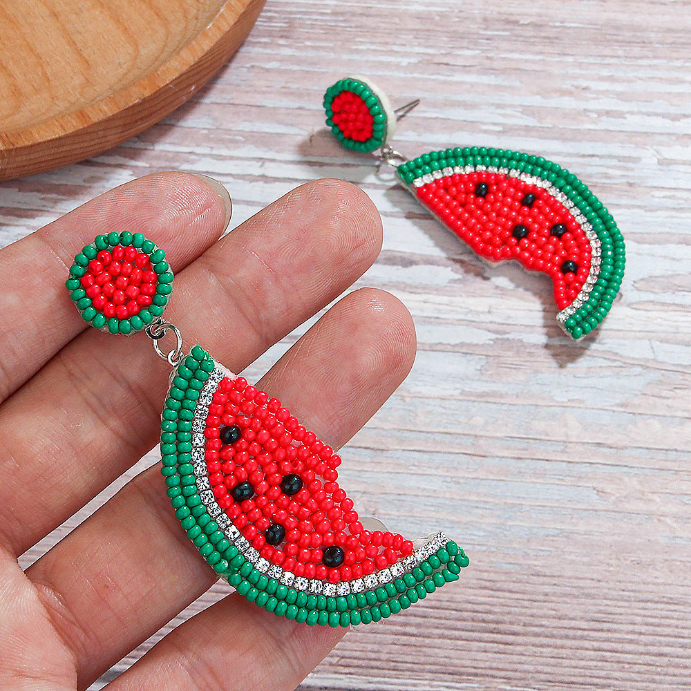 Summer fruit rice bead earrings vacation earrings