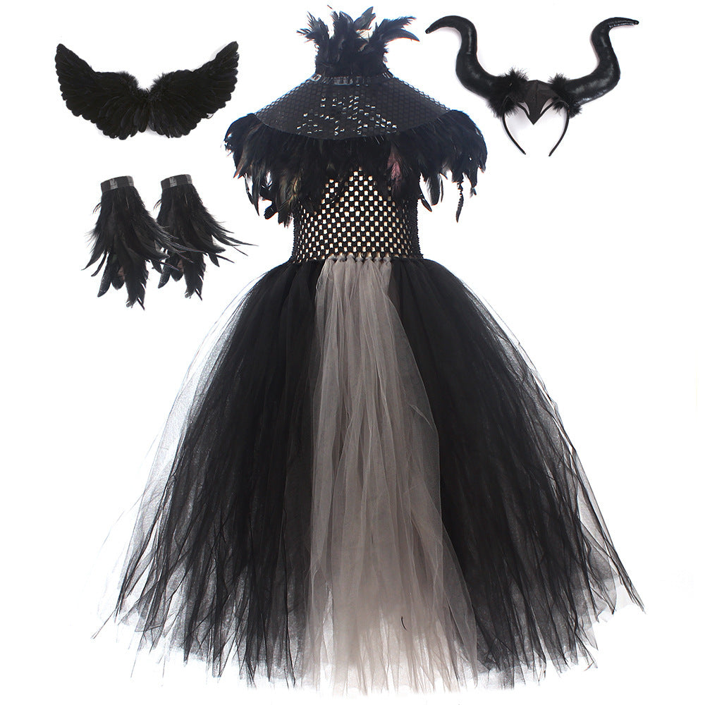 Halloween Cosplay Costume dress Maleficent Witch Dress