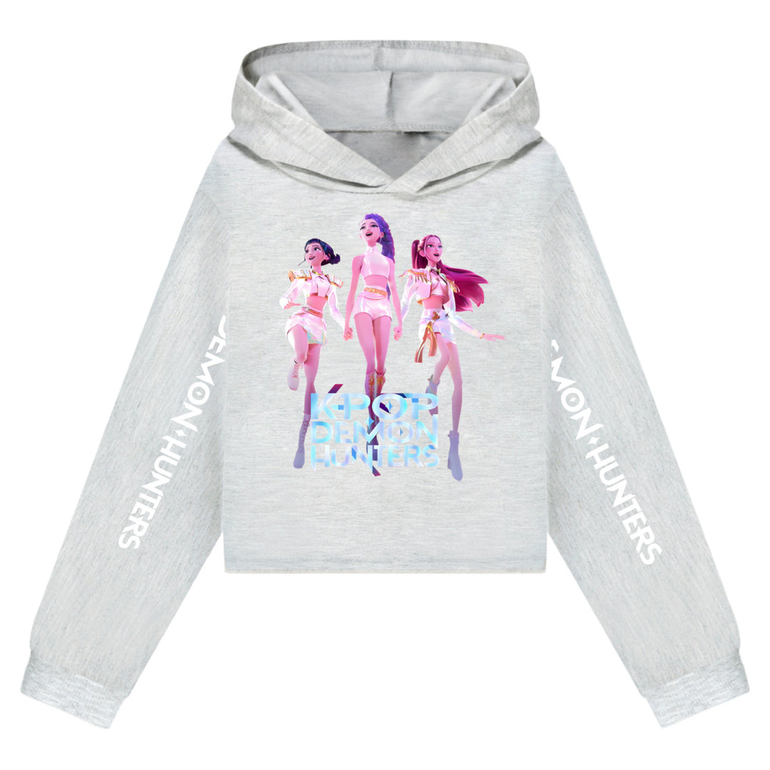 KDH K-pop inspired cropped hooded sweatshirt