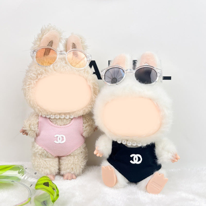 Labubu swimsuit&sunglasses necklace 3pcs set