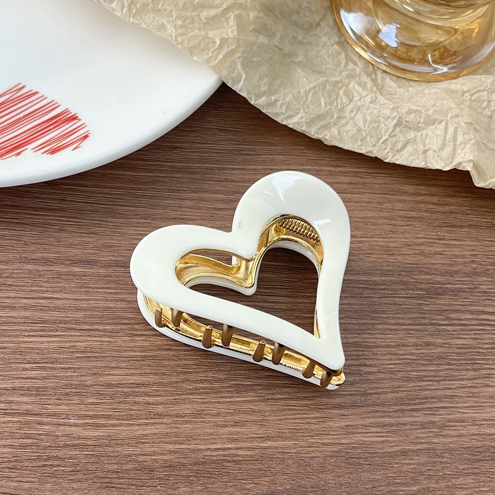 Valentine's Day heart-shaped hair shark clip