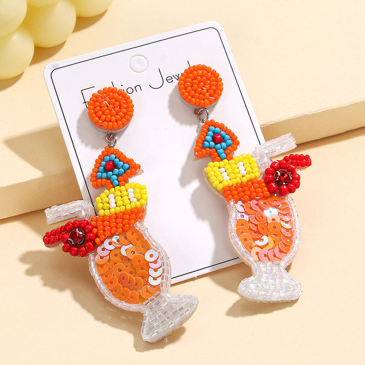 Creative Holiday Drink Beaded Earrings seaside earrings