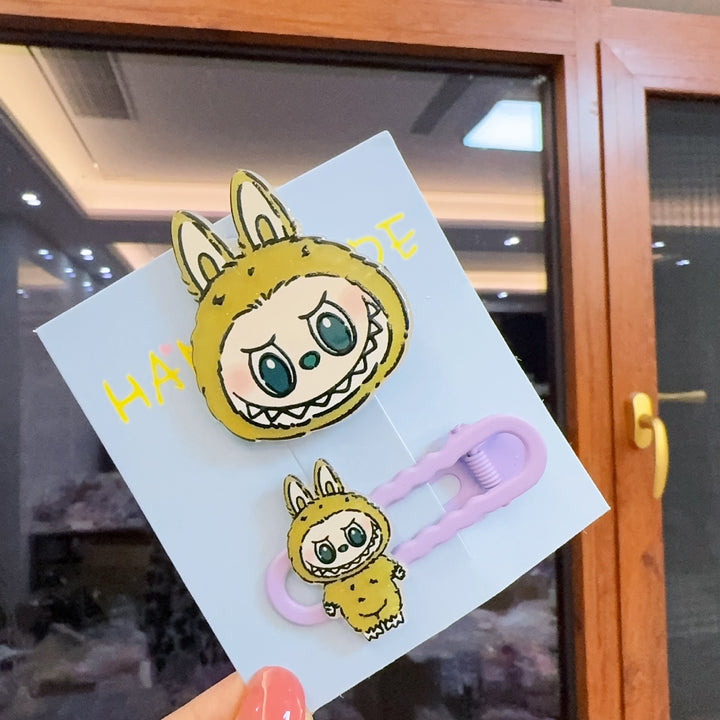 Labubu acrylic hair clip-2pcs set