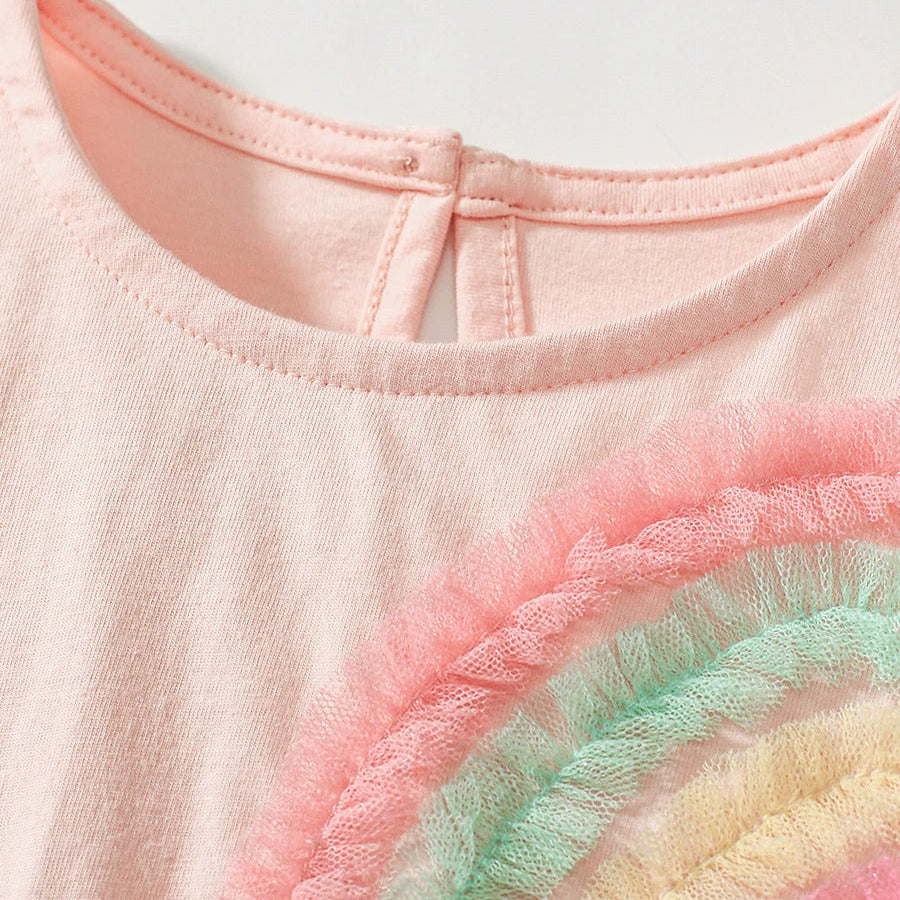 Girls Rainbow mesh princess dress