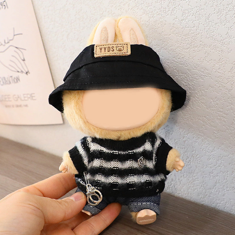 Labubu knitted sweater&denim pant set dolls clothes