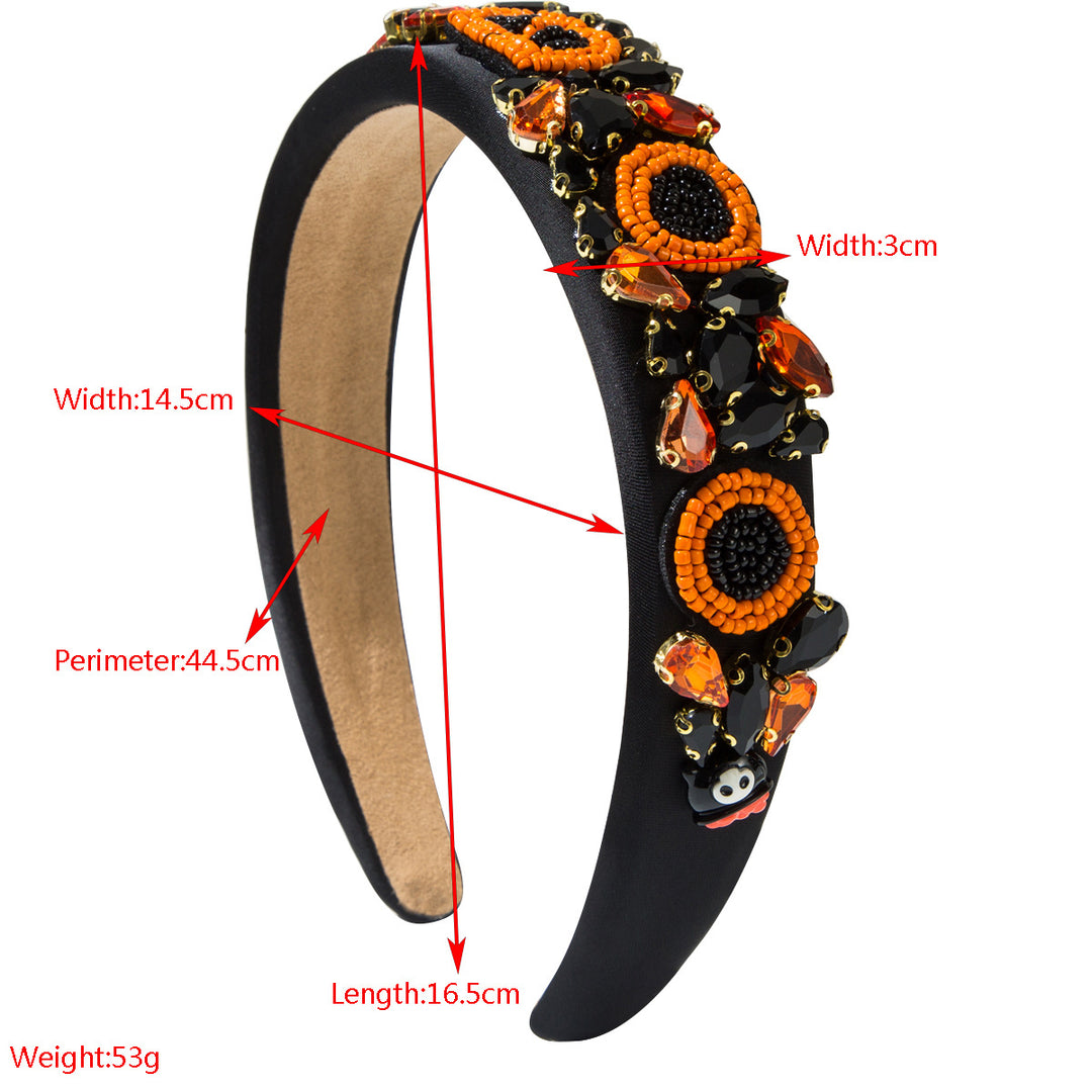 BOO Diamond Rice Bead headband for Halloween