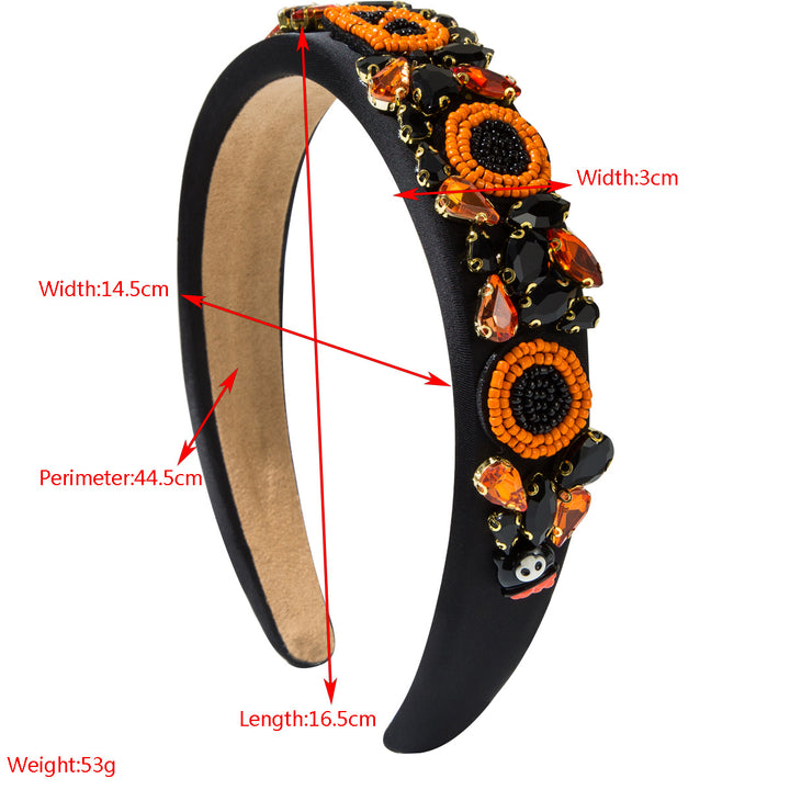 BOO Diamond Rice Bead headband for Halloween