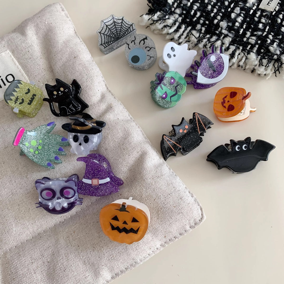 Halloween mini ghost pumpkin hair clip-15pcs set