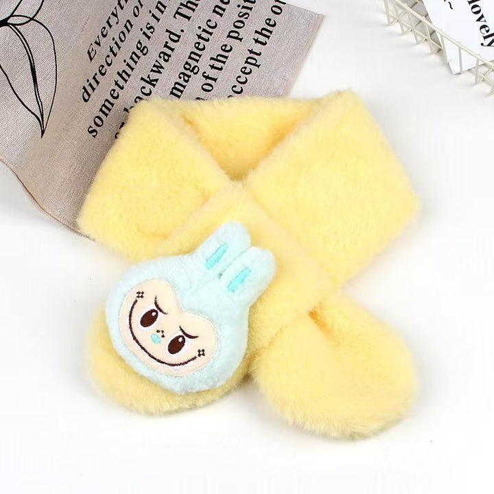 Cute monster plush furry scarf for kids