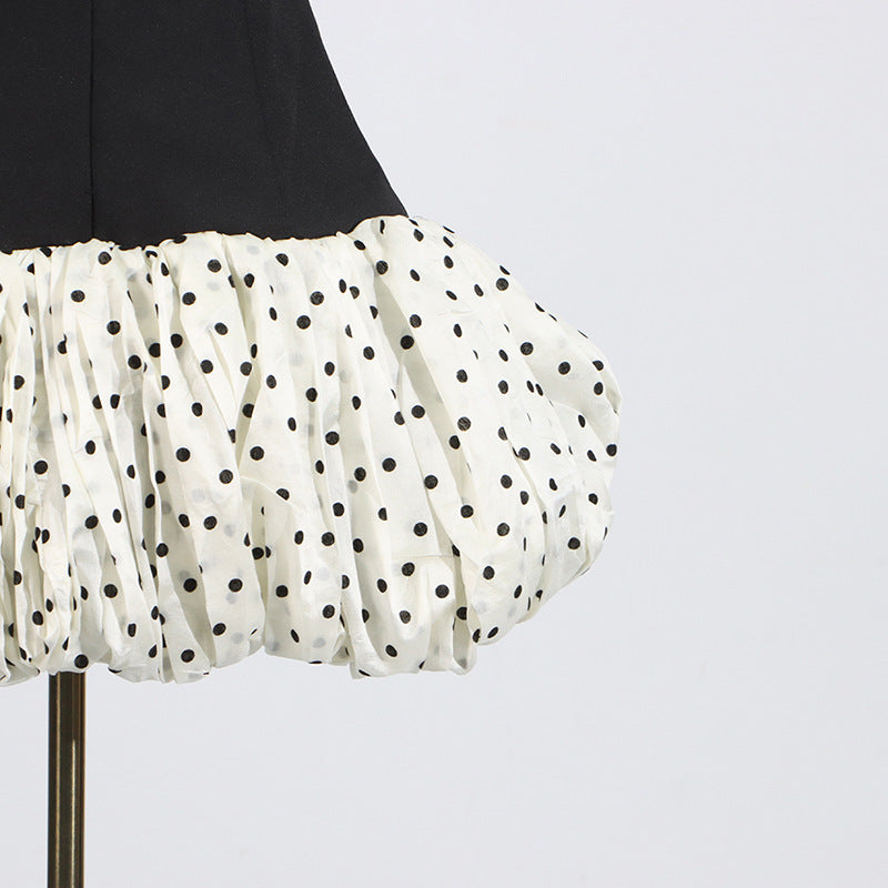 Women's Bow Polka Dot Flower Bud Short Skirt
