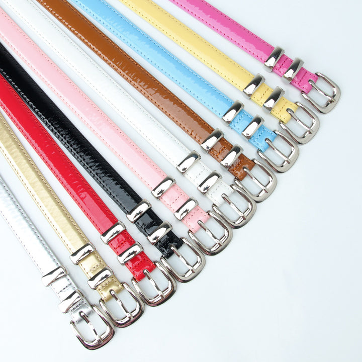 Summer dopamine color women's glossy thin belt