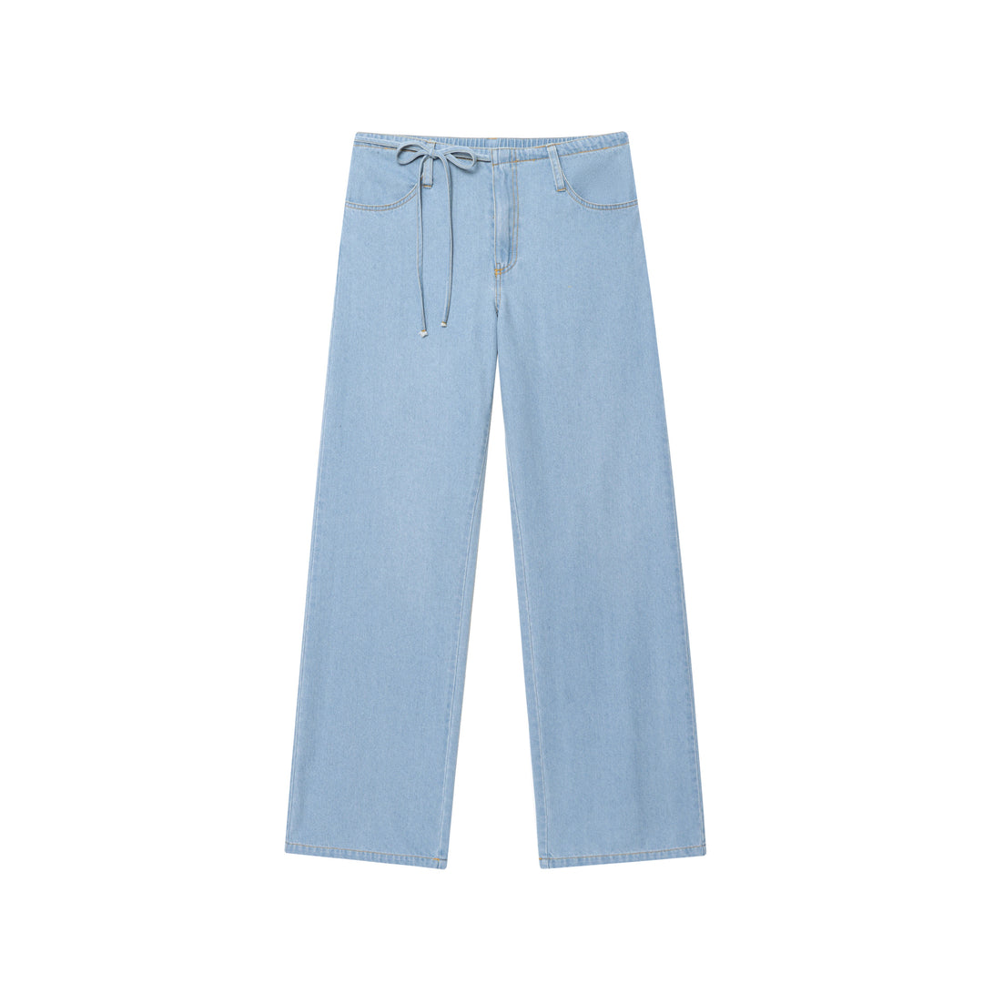 Camisole Bow Top&Mid-Rise Jeans 2pcs set