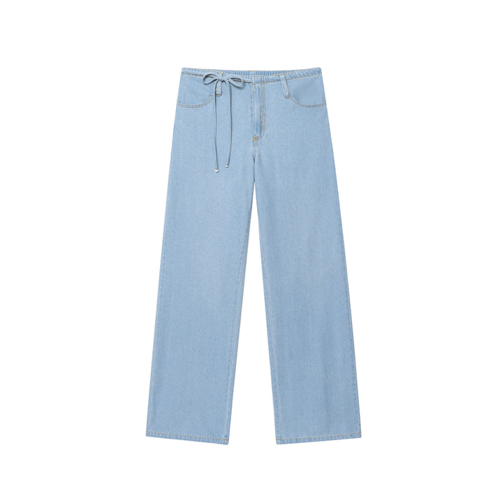 Camisole Bow Top&Mid-Rise Jeans 2pcs set