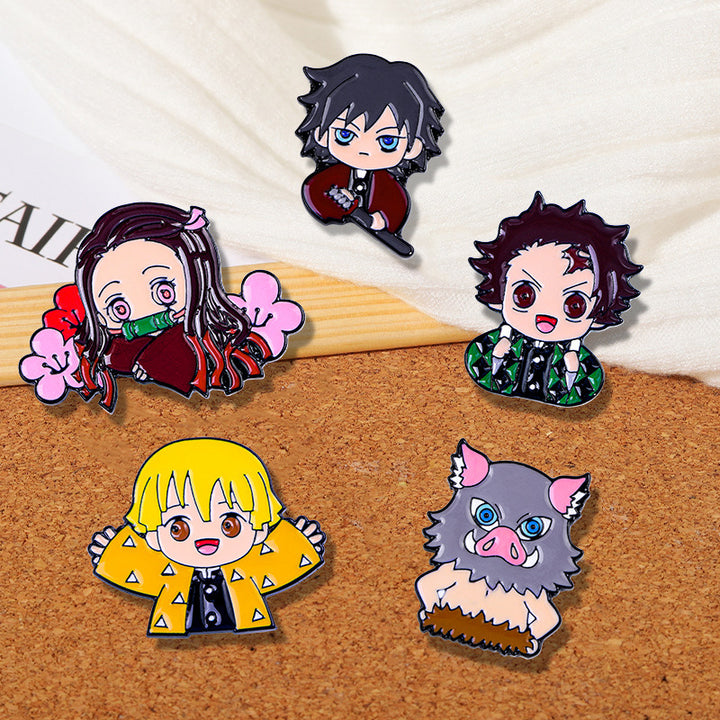 Demon Slayer: Kimetsu no Yaiba characters brooch badge