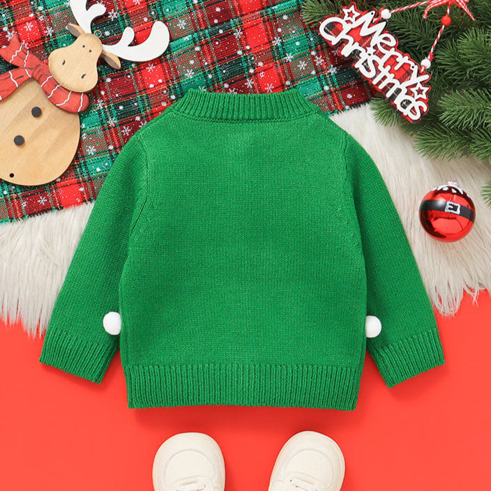 Christmas Santa Claus jacquard knitted sweater cardigan