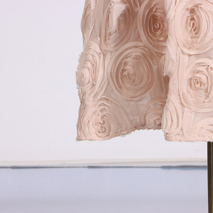 Retro round neck sleeveless 3D flower dress