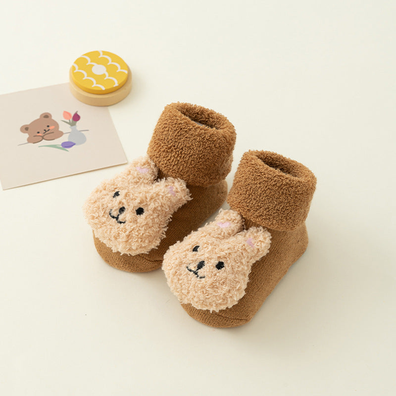 Newborn baby non-slip Terry plush socks