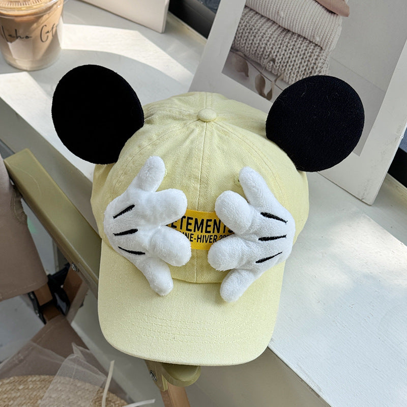Cartoon Mickey ears baseball cap candy color hat