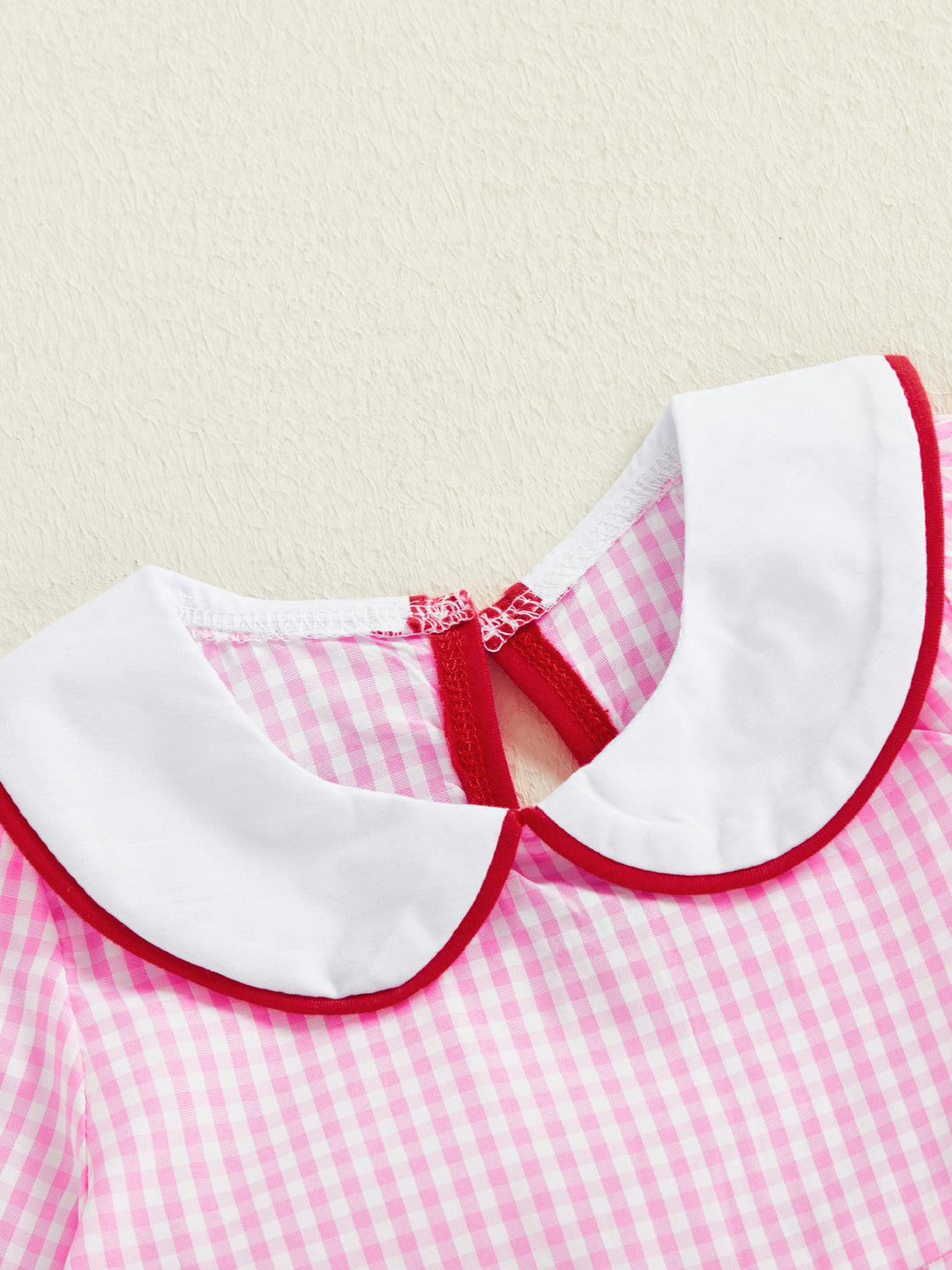 Baby girls Valentine's heart embroidered pink striped dress