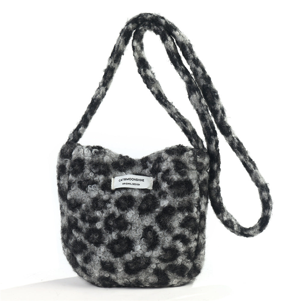Plush chic large capacity shoulder crossbody bag
